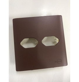 Placa p/ 2 Tomadas 4x4 - Novara Marrom Fosco